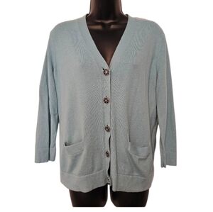 Charter Club Women's  Cardigan Sweater Ornate Buttons Size M Business Casual